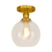 Naomi - Industrial Glass Globe Semi - Flush Mount Light