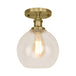 Naomi - Industrial Glass Globe Semi - Flush Mount Light