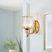 Payton Elegance Meets Prismatic Brilliance: The Gold Wall Lamp With Crystal Shade / C