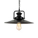 Juliette’s 10’/14’ Flared Metallic Pendant Light - Black Industrial Fixture For Lofts And