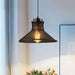 Maxwell - Industrial Cage Pendant Light With Cone Shade (Rust/Black Finish)