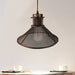 Maxwell - Industrial Cage Pendant Light With Cone Shade (Rust/Black Finish)