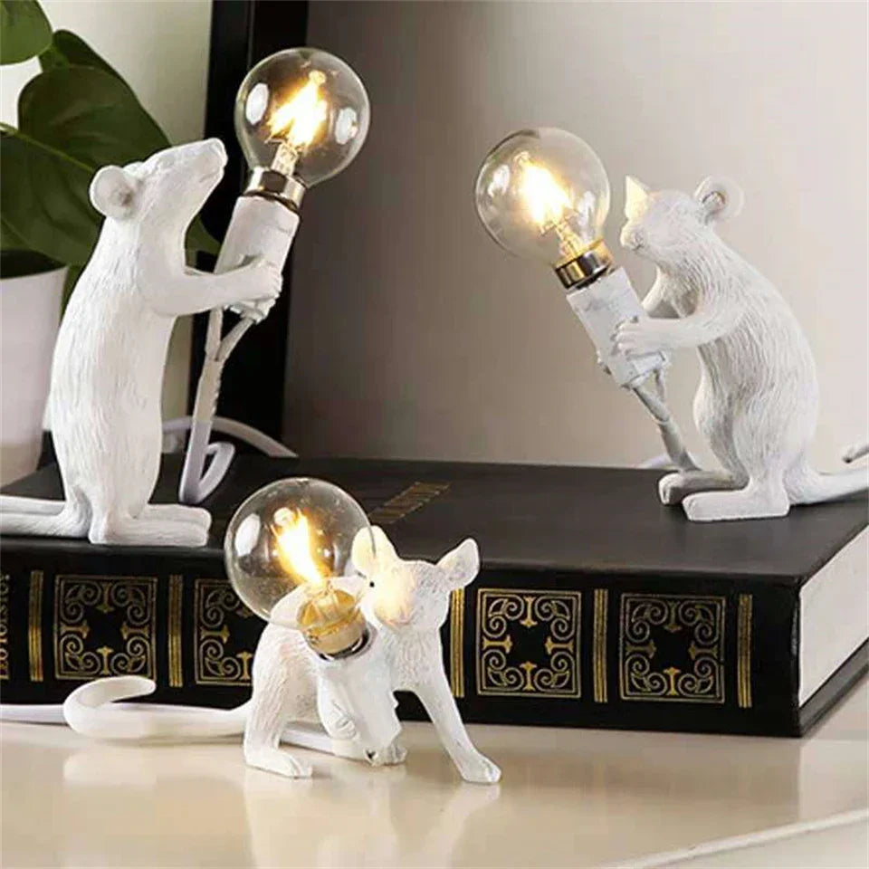 Modern LED Animal Table Lights - Whimsical Rat, Cat, Squirrel, and Mou ...