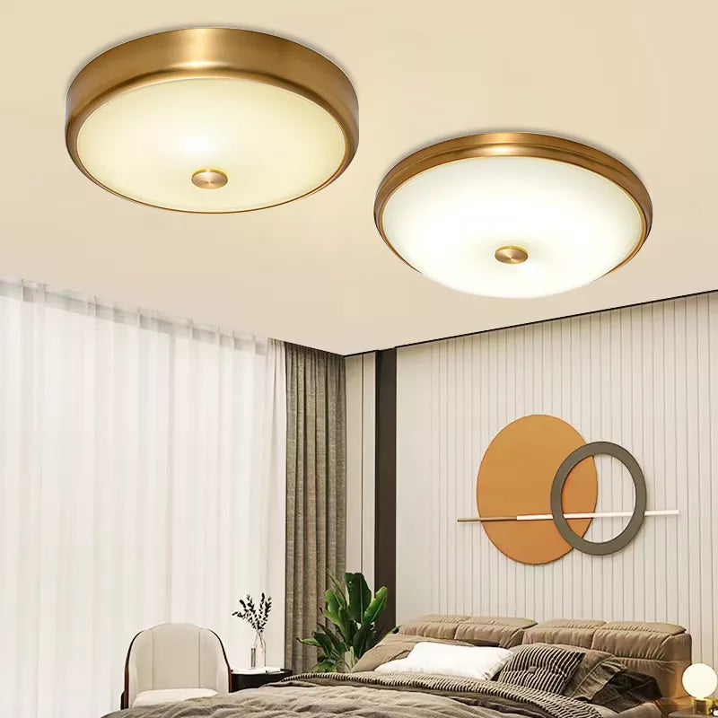 Contemporary Round Glass Shade Ceiling Lights - Led Lighting For Living Rooms, Bedrooms And Restaurants Sale Online