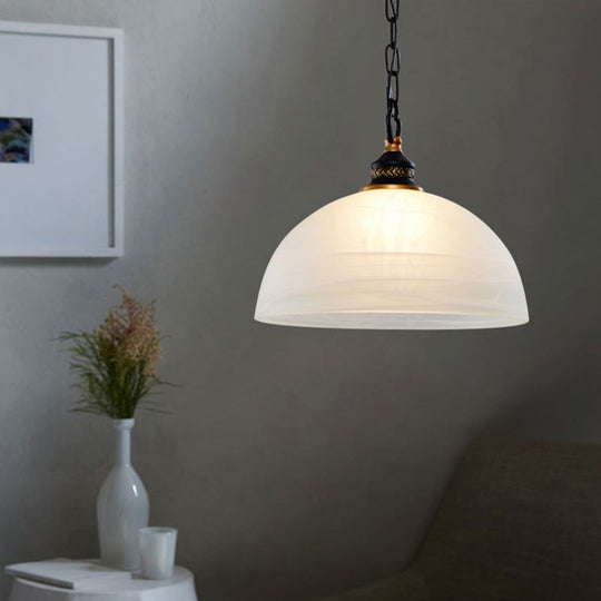 Millie Vintage White Frosted Glass Pendant Light