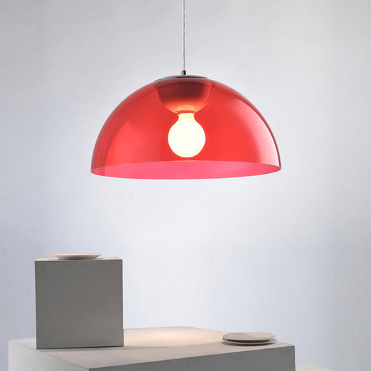 Astrid’s Nordic Dome Pendant Light (Red/Black/White) Red Lighting