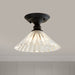 Ximena Industrial Wavy Glass Semi - Flush Mount Light Black /