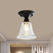 Ximena Industrial Wavy Glass Semi - Flush Mount Light