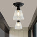 Ximena Industrial Wavy Glass Semi - Flush Mount Light