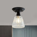 Ximena Industrial Wavy Glass Semi - Flush Mount Light