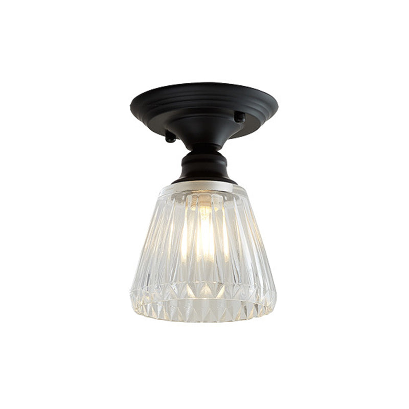 Ximena Industrial Wavy Glass Semi - Flush Mount Light