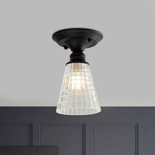 Ximena Industrial Wavy Glass Semi - Flush Mount Light