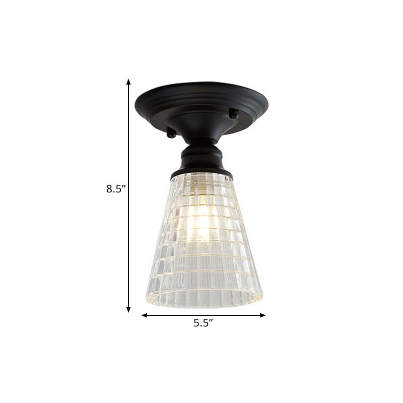 Ximena Industrial Wavy Glass Semi - Flush Mount Light