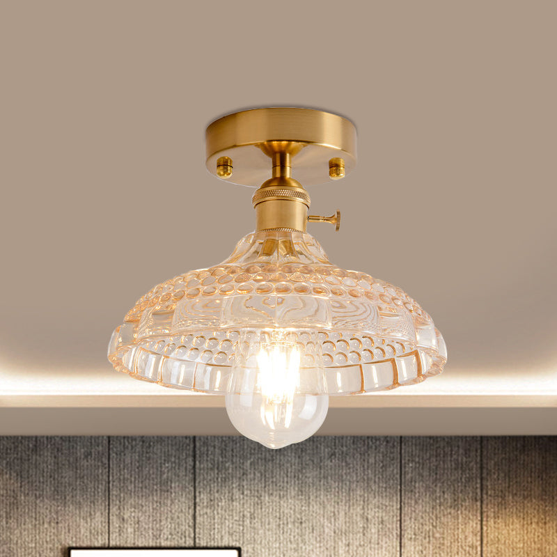 Illuminate Your Living Room With Industrial Charm: The Modern Brass Semi - Flush Ceiling Light /