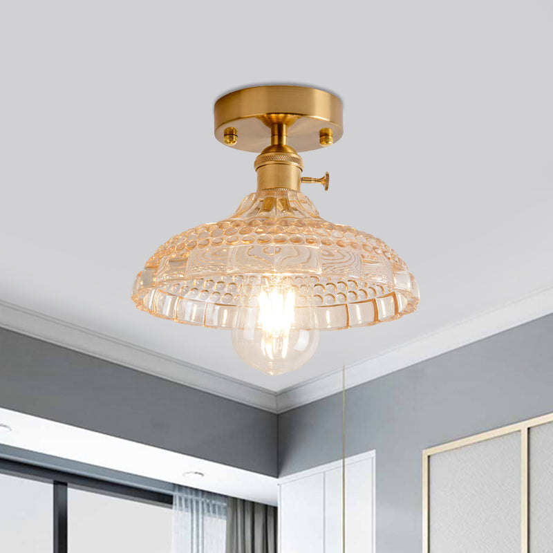 Illuminate Your Living Room With Industrial Charm: The Modern Brass Semi - Flush Ceiling Light