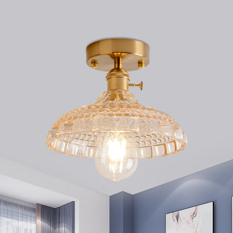 Illuminate Your Living Room With Industrial Charm: The Modern Brass Semi - Flush Ceiling Light