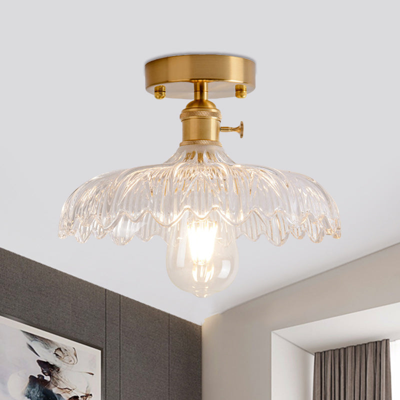 Illuminate Your Living Room With Industrial Charm: The Modern Brass Semi - Flush Ceiling Light /