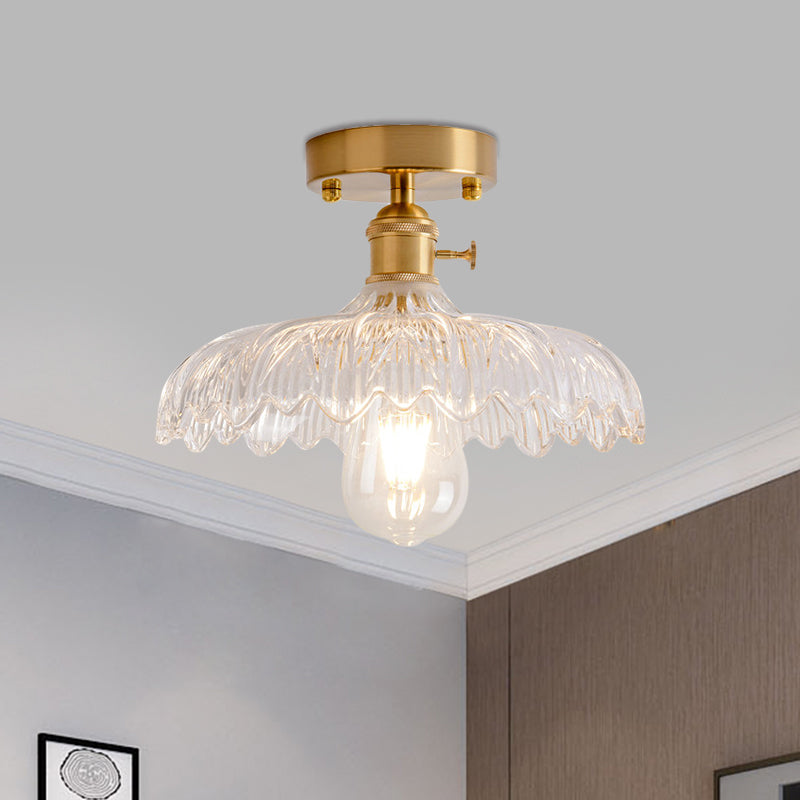 Illuminate Your Living Room With Industrial Charm: The Modern Brass Semi - Flush Ceiling Light