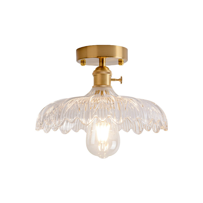 Illuminate Your Living Room With Industrial Charm: The Modern Brass Semi - Flush Ceiling Light