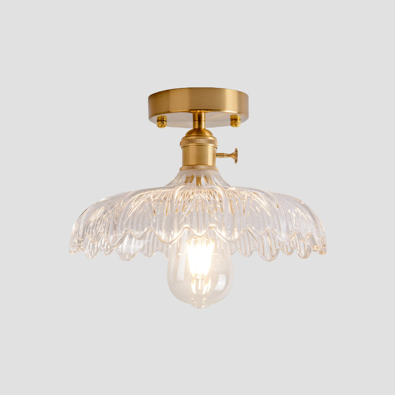 Illuminate Your Living Room With Industrial Charm: The Modern Brass Semi - Flush Ceiling Light