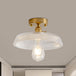 Illuminate Your Living Room With Industrial Charm: The Modern Brass Semi - Flush Ceiling Light /