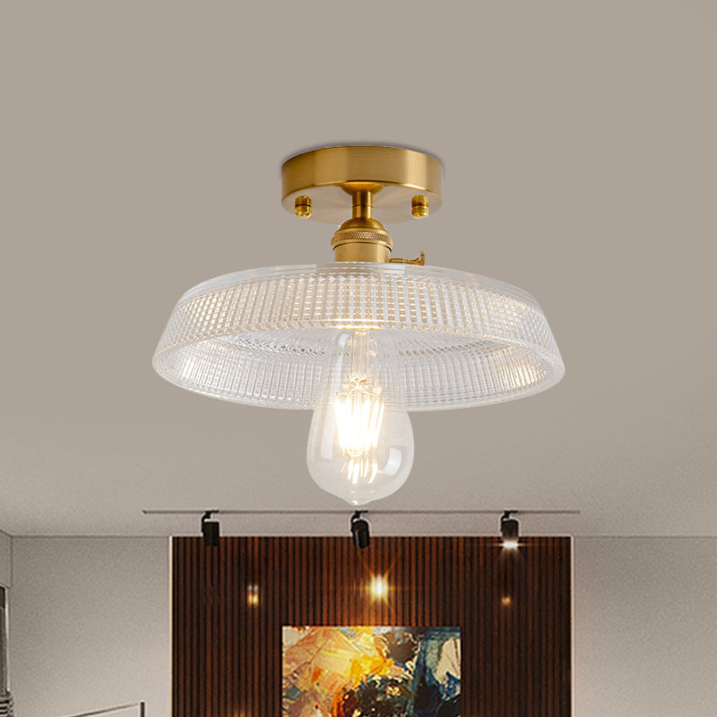 Illuminate Your Living Room With Industrial Charm: The Modern Brass Semi - Flush Ceiling Light