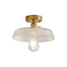 Illuminate Your Living Room With Industrial Charm: The Modern Brass Semi - Flush Ceiling Light