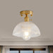 Illuminate Your Living Room With Industrial Charm: The Modern Brass Semi - Flush Ceiling Light