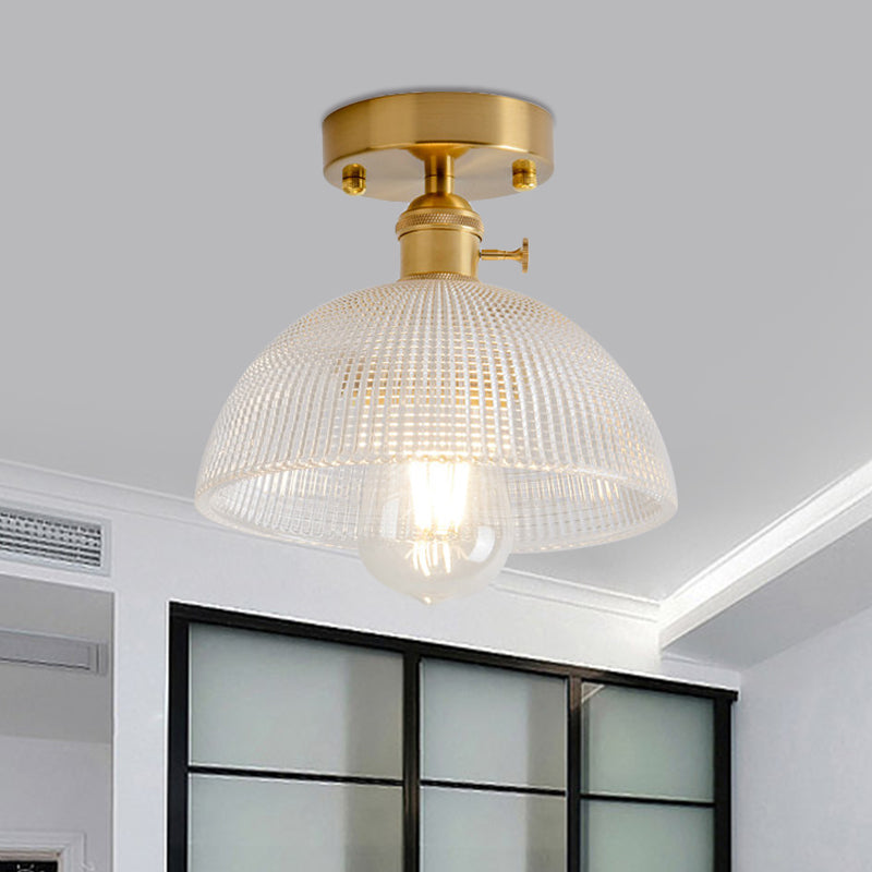 Illuminate Your Living Room With Industrial Charm: The Modern Brass Semi - Flush Ceiling Light