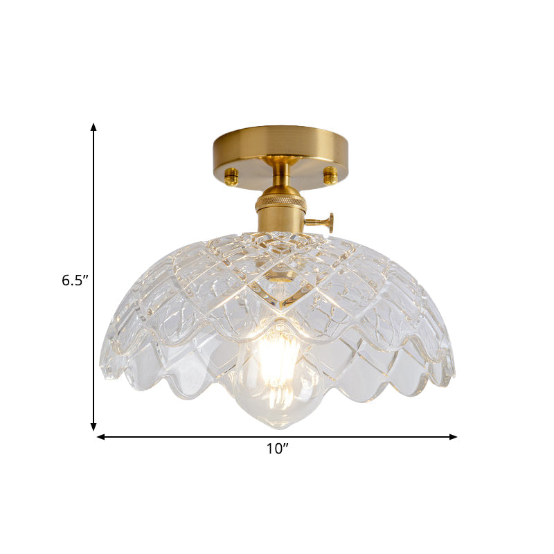 Illuminate Your Living Room With Industrial Charm: The Modern Brass Semi - Flush Ceiling Light