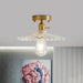 Illuminate Your Living Room With Industrial Charm: The Modern Brass Semi - Flush Ceiling Light