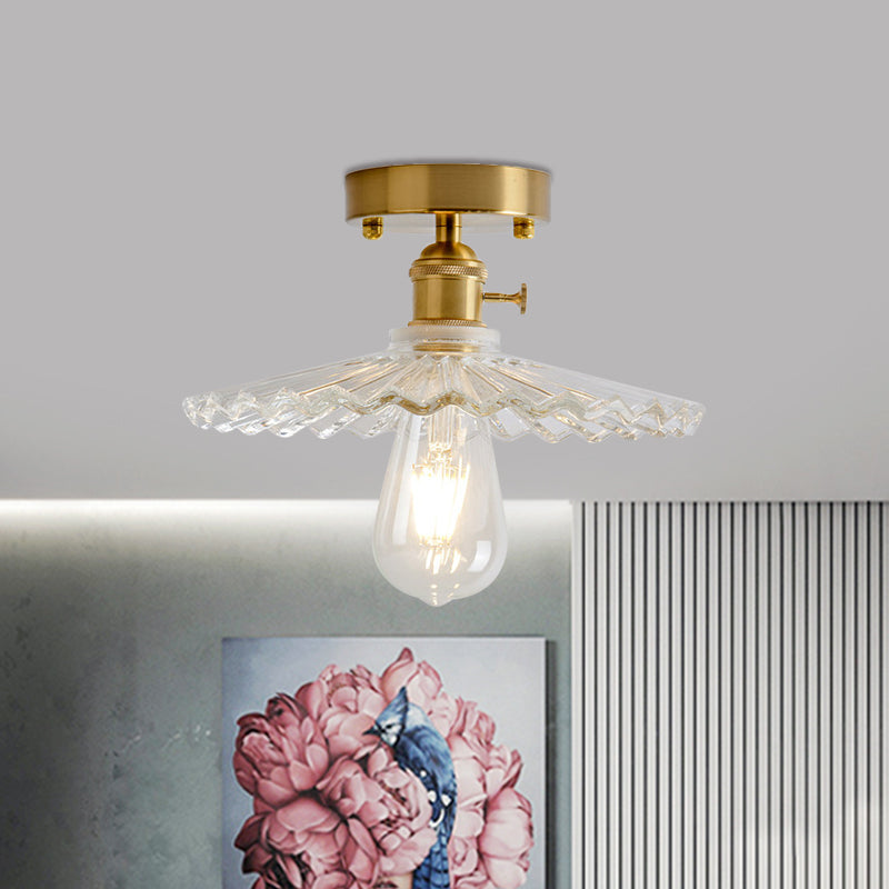 Illuminate Your Living Room With Industrial Charm: The Modern Brass Semi - Flush Ceiling Light