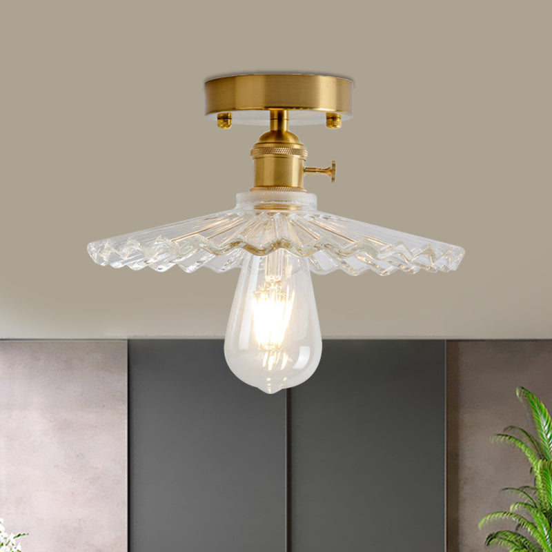 Illuminate Your Living Room With Industrial Charm: The Modern Brass Semi - Flush Ceiling Light