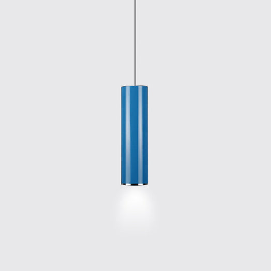 Olivia’s Modern Cylinder Pendant - Adjustable Hanging Light In Blue Or Green / 11’ White