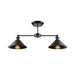 Jackson - Industrial Double Conic Semi - Flush Mount Ceiling Light (2 - Light Black)