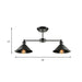 Jackson - Industrial Double Conic Semi - Flush Mount Ceiling Light (2 - Light Black)