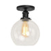 Naomi - Industrial Glass Globe Semi - Flush Mount Light