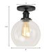 Naomi - Industrial Glass Globe Semi - Flush Mount Light