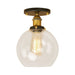 Naomi - Industrial Glass Globe Semi - Flush Mount Light