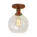 Naomi - Industrial Glass Globe Semi - Flush Mount Light