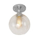 Naomi - Industrial Glass Globe Semi - Flush Mount Light