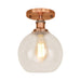 Naomi - Industrial Glass Globe Semi - Flush Mount Light