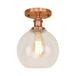 Naomi - Industrial Glass Globe Semi - Flush Mount Light