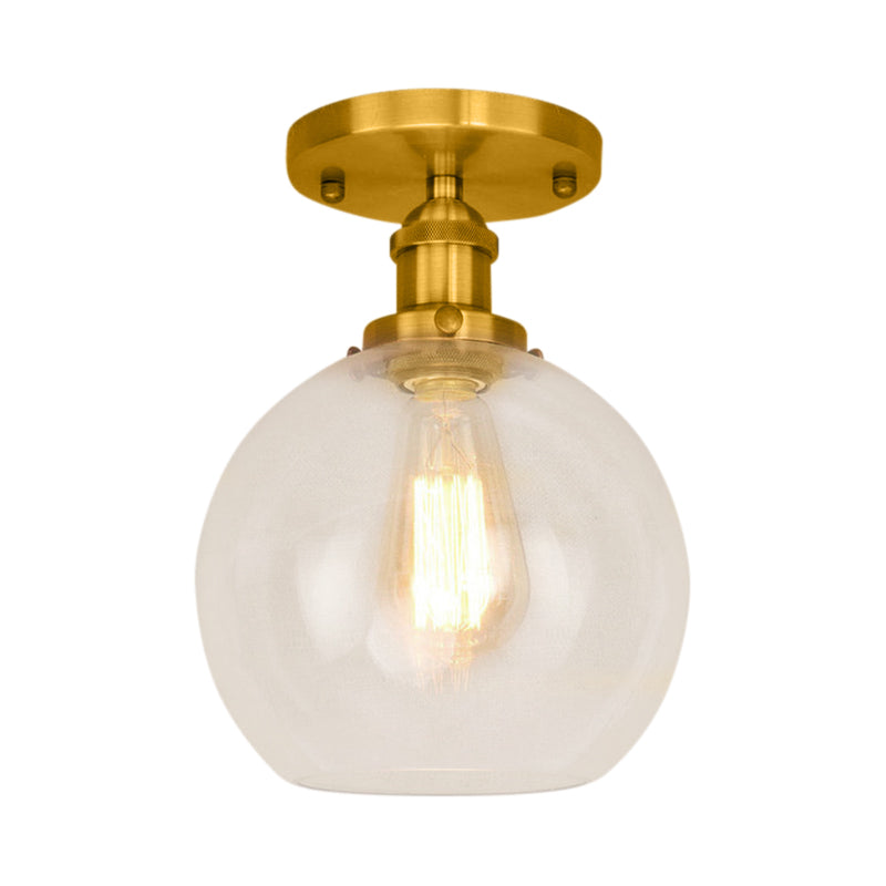 Naomi - Industrial Glass Globe Semi - Flush Mount Light