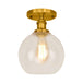 Naomi - Industrial Glass Globe Semi - Flush Mount Light