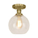 Naomi - Industrial Glass Globe Semi - Flush Mount Light