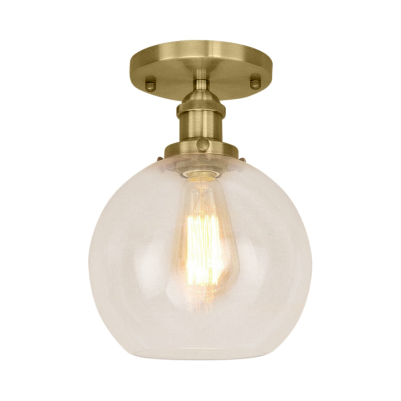 Naomi - Industrial Glass Globe Semi - Flush Mount Light