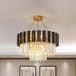 Maria Enchanting Ensemble: Modern Black Chandelier With Crystal Prisms