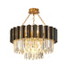 Maria Enchanting Ensemble: Modern Black Chandelier With Crystal Prisms