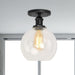 Naomi - Industrial Glass Globe Semi - Flush Mount Light